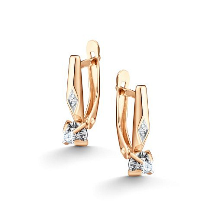 Серьги с английским замком из  золота