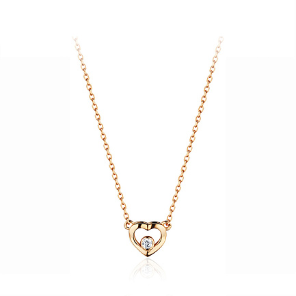 Колье из красного золота с фианитом