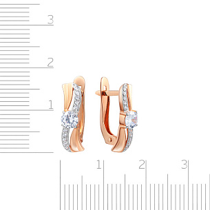 Серьги с английским замком из красного золота