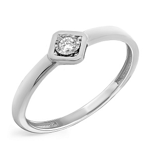 Кольцо из белого золота с бриллиантом