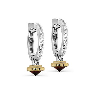 Серьги с английским замком из серебра с фианитами