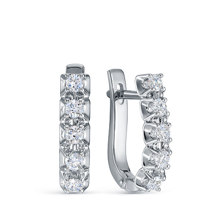 Серьги из белого золота с бриллиантами