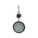 Подвеска из серебра с агатом, изумрудом