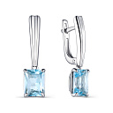 Серьги с английским замком из серебра с топазами