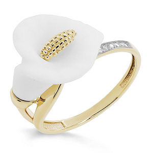 Кольцо из желтого золота с бриллиантами