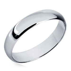 Кольцо обручальное из белого золота