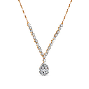 Колье из красного золота с бриллиантом