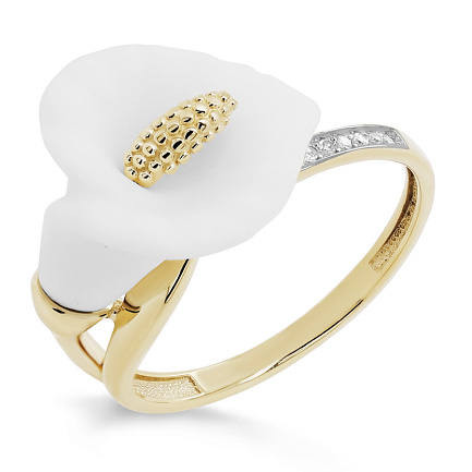 Кольцо из желтого золота с бриллиантами