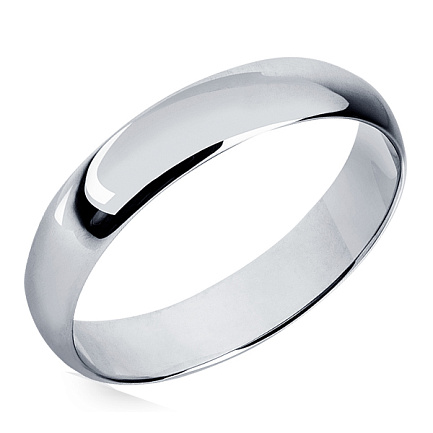 Кольцо обручальное из белого золота