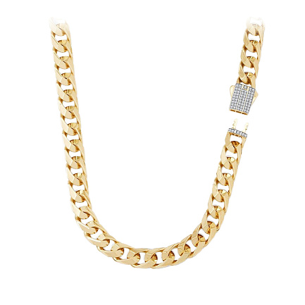 Колье из желтого золота с фианитом