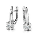 Серьги с английским замком из белого золота с бриллиантами