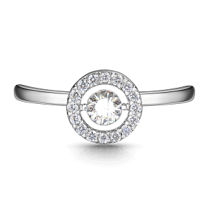 Кольцо из белого золота с бриллиантами