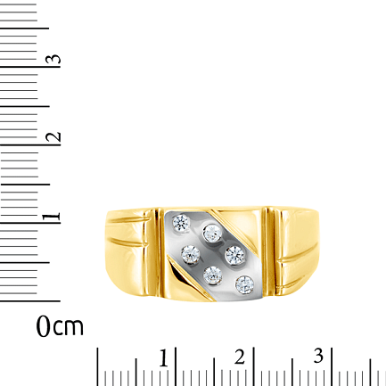 Кольцо из желтого золота с фианитом