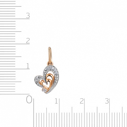 Подвеска из красного золота с фианитом