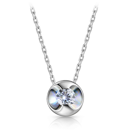 Колье из белого золота с бриллиантом