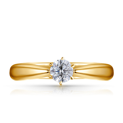 Кольцо помолвочное из красного золота с бриллиантом