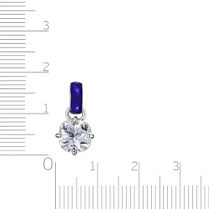 Подвеска из серебра с топазом, эмалью