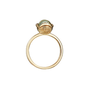 Кольцо из желтого золота с бриллиантами