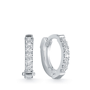 Серьги из белого золота с бриллиантом