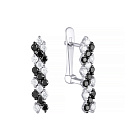 Серьги с английским замком из белого золота с бриллиантами