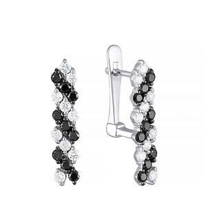 Серьги с английским замком из белого золота