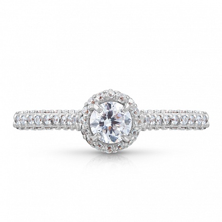 Кольцо из красного золота с фианитом