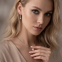 Серьги с английским замком из белого золота с бриллиантами