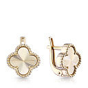 Серьги с английским замком из желтого золота