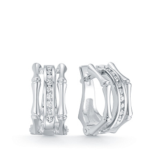 Серьги из белого золота с бриллиантом