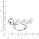 Кольцо из серебра с жемчугом, фианитом