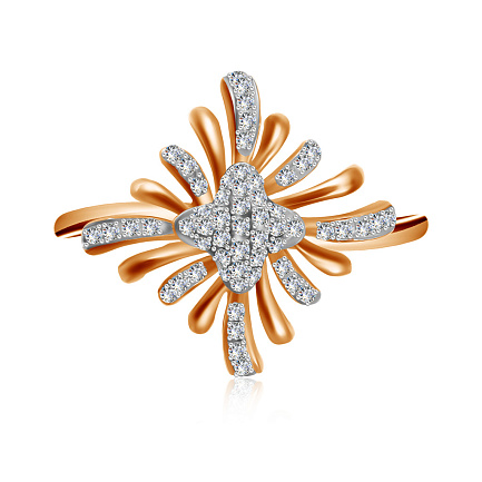 Кольцо из красного золота с бриллиантами