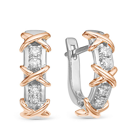 Серьги из белого золота с бриллиантами