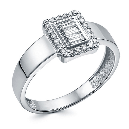 Кольцо из белого золота с бриллиантами