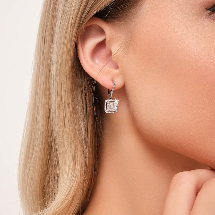 Серьги из белого золота с бриллиантами