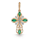 Крест из красного золота с бриллиантами