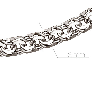 Цепь ручной работы из серебра, плетение бисмарк