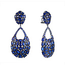 Серьги из золота с бриллиантами, сапфирами