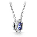 Колье из белого золота с бриллиантами, танзанитом, плетение бельцер (ролло)