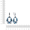 Серьги с английским замком из белого золота с топазами