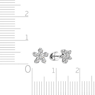 Серьги Пусеты из белого золота с бриллиантами