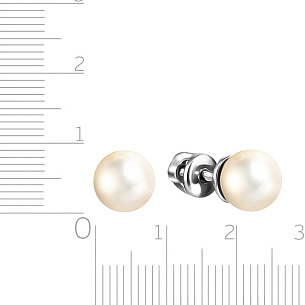 Пусеты из белого золота с жемчугом