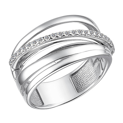 Кольцо из серебра с фианитами