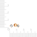 Серьги из красного золота с фианитом