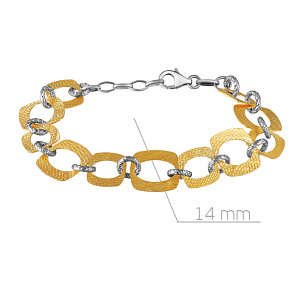 Браслет декоративный из серебра с золочением