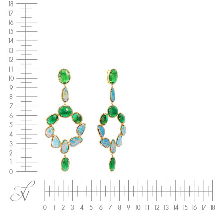 Серьги с английским замком из желтого золота с бриллиантами