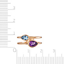 Кольцо из красного золота с аметистом, топазом