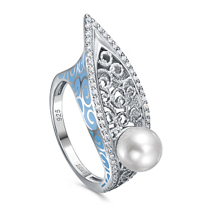 Кольцо из серебра с жемчугом