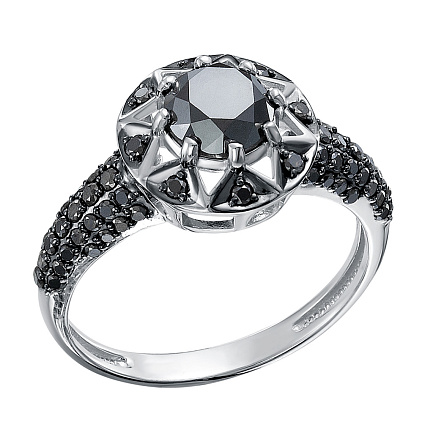 Кольцо из белого золота с бриллиантами