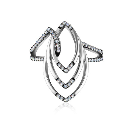 Кольцо из белого золота с бриллиантами