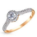 Кольцо из красного золота с фианитом